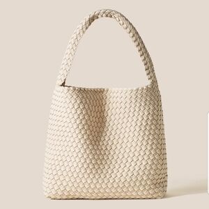 Naghedi Cream Textured Hobo Bag